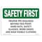 Signmission OSHA, Proper PPE Required Beyond This Point, Hard, 10in X 7in Rigid Plastic, 10" W, 7" H, Landscape OS-SF-P-710-L-10701 - alternate 1